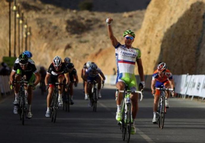 Sagan ottiene la prima vittoria nel 2012 al Tour of Oman (foto AFP)