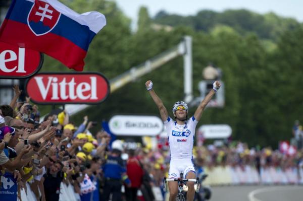 Thibaut Pinot trionfa in solitaria a Porrentruy (foto AFP)