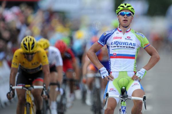 La prima vittoria di Sagan al Tour, sul traguardo di Seraing (foto AFP)