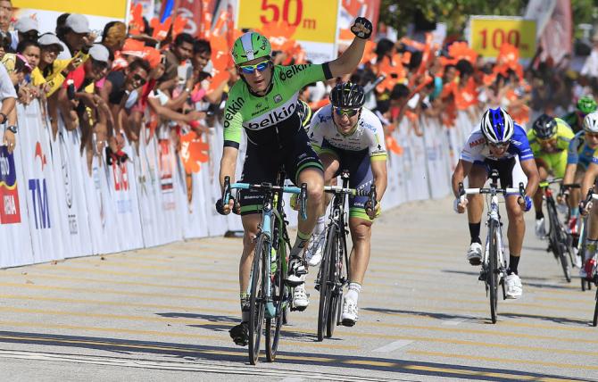 Bos si impone allo sprint anche nella settima tappa della corsa asiatica (foto Bettini)