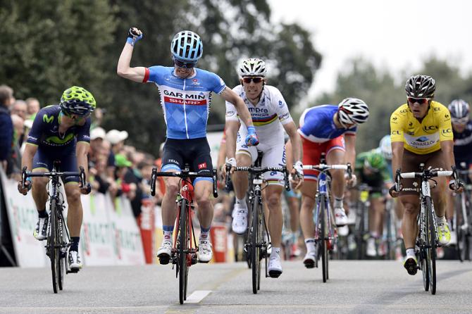 Slagter bissa a Biot il successo conseguito nella quarta tappa (foto Bettini)