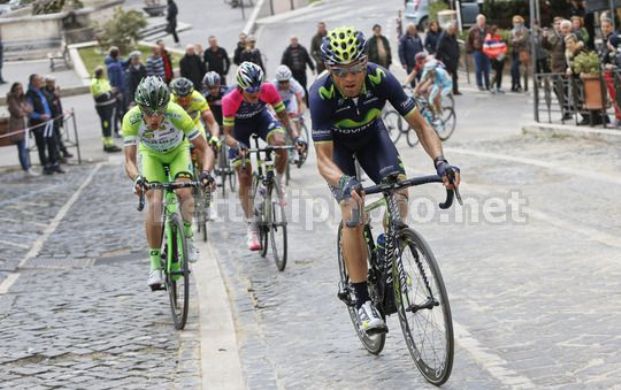 Valverde affronta in testa uno dei tratti più ostici della Roma Maxima (foto Bettini)