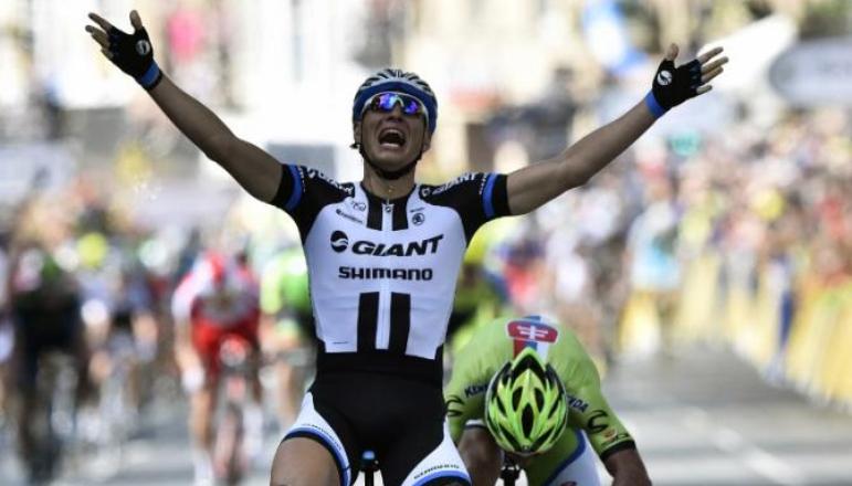 Brittania Felix per Kittel: 1° a Belfast, 1° a Dublino e 1° ad Harrogate (foto AFP)