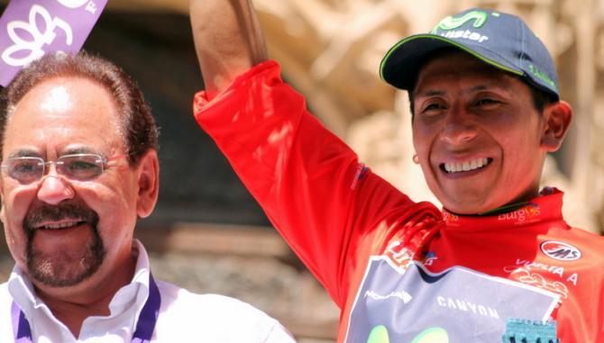 Quintana premiato ad Aranda de Duero quale vincitore delledizione 2014 della Vuelta a Burgos (El Pedal de Frodo - www.elpedaldefrodo.com)