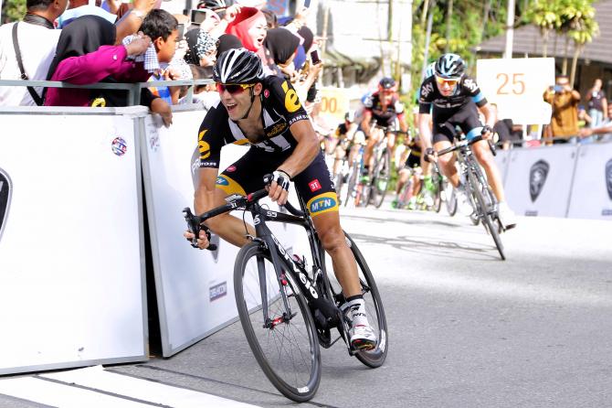 Lalgerino Reguigui primo allarrivo in salita di Frasers Hill (Tim de Waele/TDWSport.com)