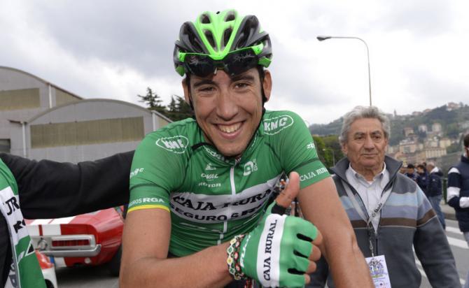 Foto di repertorio di Omar Fraile, dopo la vittoria al recente Giro dellAppennino (foto Bettini)