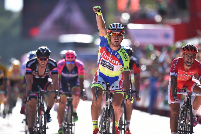 Dopo un digiuno durante ben 3 anni, a Malaga Peter Sagan torna a riassaporare la gioia del successo ottenuto in una frazione di un grande giro (foto Tim de Waele/TDWSport.com) 