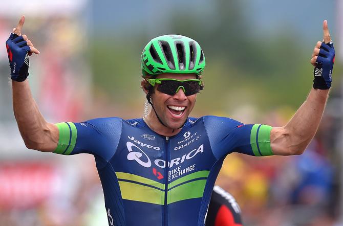 Michael Matthews festeggia la prima vittoria in carriera al Tour de France (foto Tim De Waele/TDWSport.com)