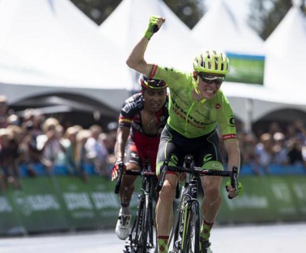 Talansky precede Atapuma sul traguardo della tappa di Snowbird, frazione regiona del Tour of Utah (foto Jonathan Devich/epicimages.us)