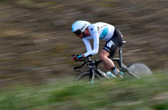 Wouter Poels sfreccia sulle vallonate strade della tappa a cronometro del Tour de France (Getty Images Sport)