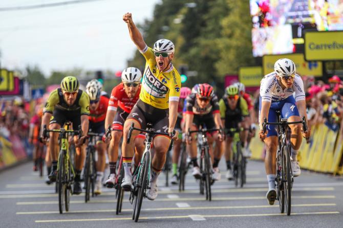 Momento doro per Ackermann, che bissa il successo conseguito ieri imponendosi anche nella seconda tappa del Tour de Pologne (foto Bettini)