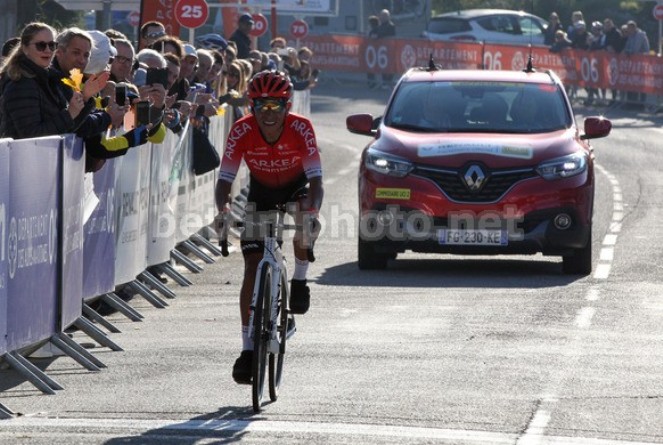 La vittoria di Quintana sul Col dÈze (foto Bettini)